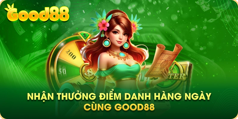 Nhận thưởng điểm danh hàng ngày cùng Good88